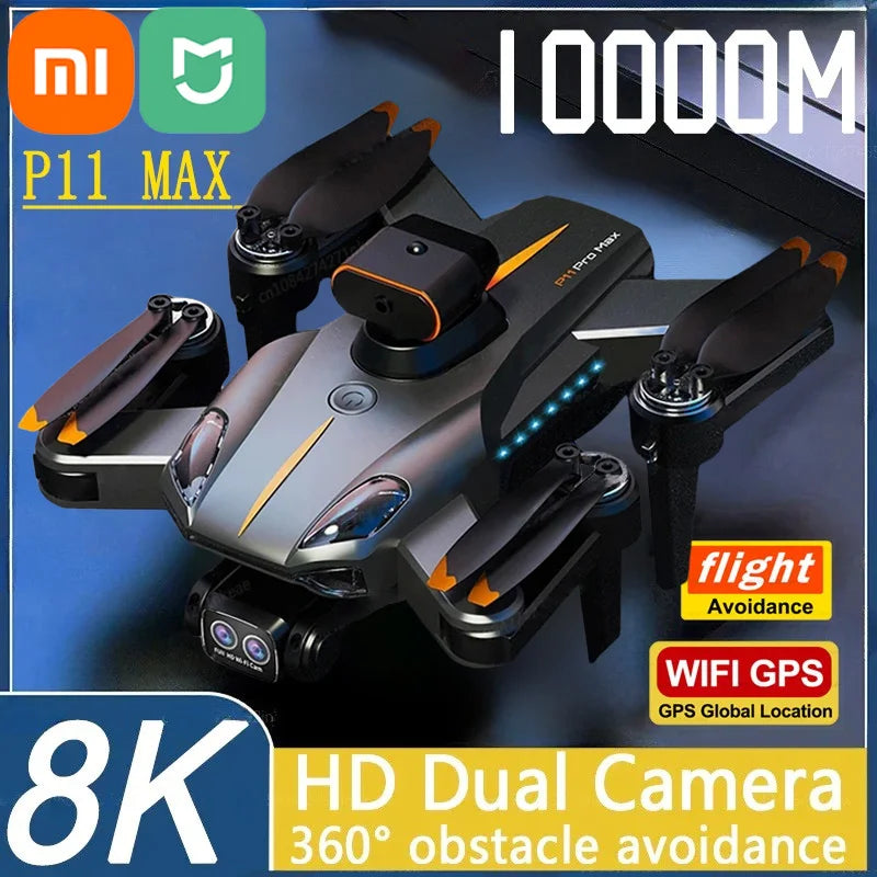 DRONE -Xiaomi- mijia p11 pro com gps, quadcopter dobrável, 8k, câmera hd, 4 way, inteligente, controle remoto, quadcopter, rc, 10000m