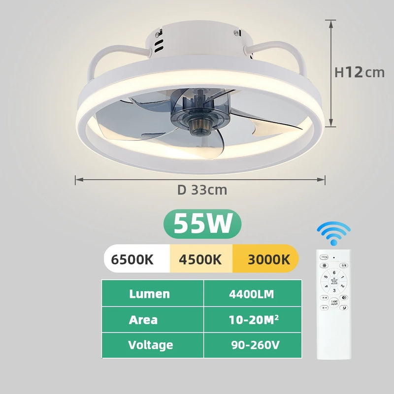 Ventilador de Teto com Luz Inteligente e Controle Remoto