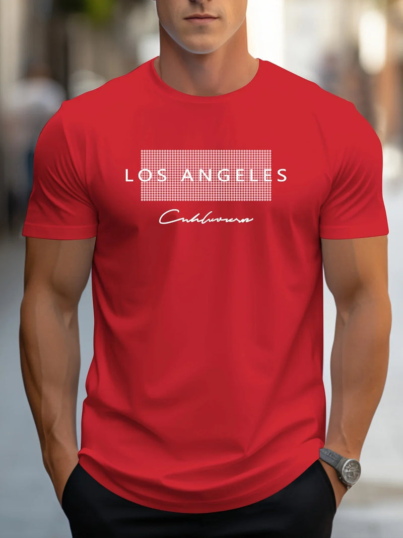 Camisetas Casual  Soft esporte 100% Fibra - Estampa Los Angeles - Gola Redonda