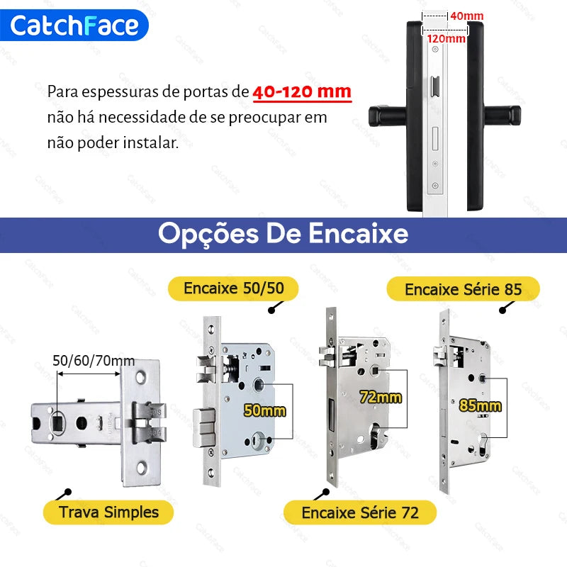 Fechadura Eletronica Inteligente com VOZ em Portugues- Senha - Cartão - Wifi - Chaves - App